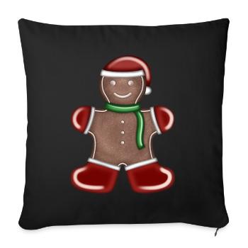Gingerbread Man: Père Noël - Housse de coussin décorative 45 x 45 cm - noir - Devant