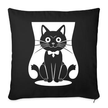 Funny Cat Silhouette Cheeky Fun Cats - Sofa pillowcase 17,3'' x 17,3'' (45 x 45 cm) - black - Front