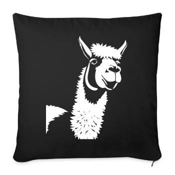 Drôle de lama Silhouette Cheeky Fun Lamas - Housse de coussin décorative 45 x 45 cm - noir - Devant