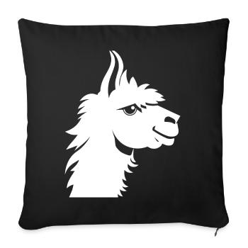 Lustige Lama-Silhouette Freche Spaß-Lamas - Sofakissenbezug 45 x 45 cm - Schwarz - Vorne