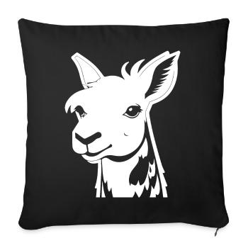 Lama Drôle Silhouette Effronté Amusant Lamas - Housse de coussin décorative 45 x 45 cm - noir - Devant