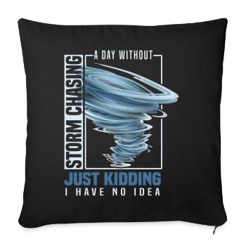 Sturmjäger Geschenkidee | Tornado Meteorologen - Sofakissenbezug 45 x 45 cm - Schwarz - Vorne
