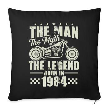 1984 Vintage Man Myth Legend Motorcycle - Sofa pillowcase 17,3'' x 17,3'' (45 x 45 cm) - black - Front