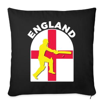 England Cricket Batsman England Flag by DPattonPD - Sofa pillowcase 17,3'' x 17,3'' (45 x 45 cm) - black - Front
