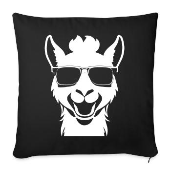 Funny Alpaca Wearing Sunglasses Cool Alpacas - Sofa pillowcase 17,3'' x 17,3'' (45 x 45 cm) - black - Front