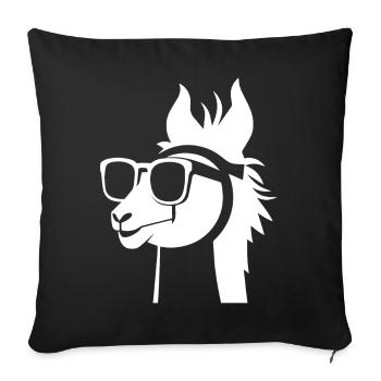Funny Llama Wearing Sunglasses Cool Llamas - Sofa pillowcase 17,3'' x 17,3'' (45 x 45 cm) - black - Front