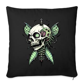 Butterfly Skull // Totenkopf Schmetterling FS0048 - Sofakissenbezug 45 x 45 cm - Schwarz - Vorne