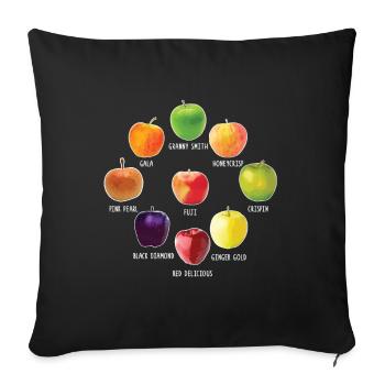 Apple Varieties Different Apples Realistic Apple - Sofa pillowcase 17,3'' x 17,3'' (45 x 45 cm) - black - Front