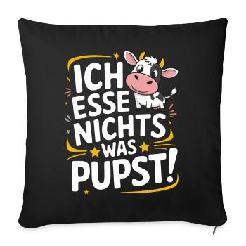 Végétarien Végétalien Bien-être animal Droits des animaux Veggie - Housse de coussin décorative 45 x 45 cm - noir - Devant