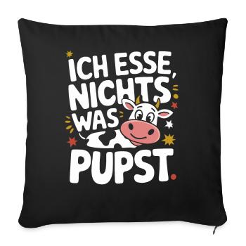 Végétarien Végétalien Bien-être animal Droits des animaux Veggie - Housse de coussin décorative 45 x 45 cm - noir - Devant