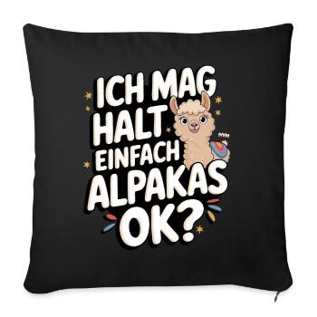Alpaca llama alpacas animal - Sofa pillowcase 17,3'' x 17,3'' (45 x 45 cm) - black - Front