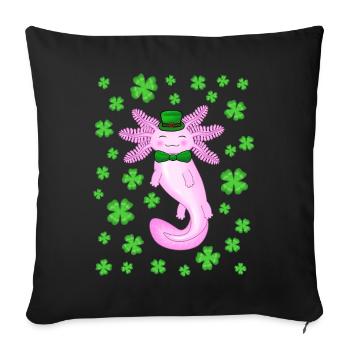 St patricks axolotl pink - Sofa pillowcase 17,3'' x 17,3'' (45 x 45 cm) - black - Front