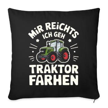 Tracteur Agriculteur Agriculteur Tracteur Conducteur de tracteur - Housse de coussin décorative 45 x 45 cm - noir - Devant