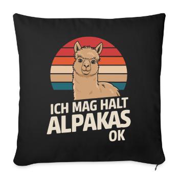 Alpaca llama alpacas animal - Sofa pillowcase 17,3'' x 17,3'' (45 x 45 cm) - black - Front