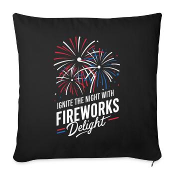Pyrotechnie Feux d’artifice Pyrotechnie - Housse de coussin décorative 45 x 45 cm - noir - Devant