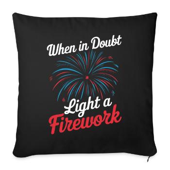 Pyrotechnie Feux d’artifice Pyrotechnie - Housse de coussin décorative 45 x 45 cm - noir - Devant