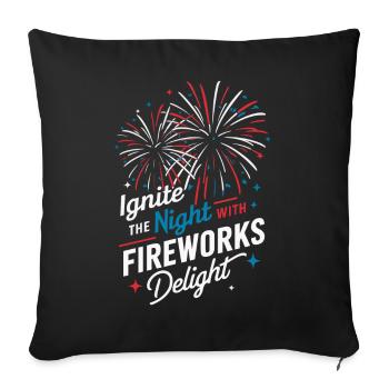Pyrotechnie Feux d’artifice Pyrotechnie - Housse de coussin décorative 45 x 45 cm - noir - Devant