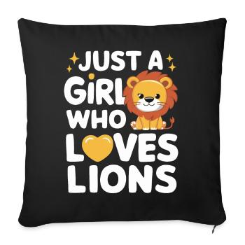 Lion Lion Animal Africa - Sofa pillowcase 17,3'' x 17,3'' (45 x 45 cm) - black - Front