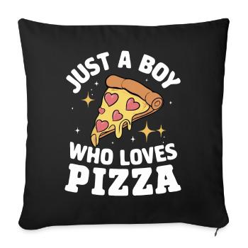 Pizza Italie Restauration rapide - Housse de coussin décorative 45 x 45 cm - noir - Devant