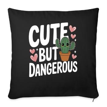 Cactus Cacti Desert Plant - Sofa pillowcase 17,3'' x 17,3'' (45 x 45 cm) - black - Front