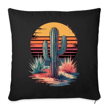 Cactus Cacti Desert Plant - Sofa pillowcase 17,3'' x 17,3'' (45 x 45 cm) - black - Front