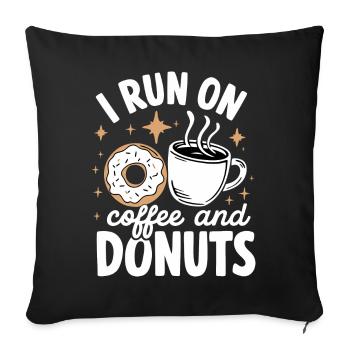 Donut Donuts Candy Bagel - Sofa pillowcase 17,3'' x 17,3'' (45 x 45 cm) - black - Front