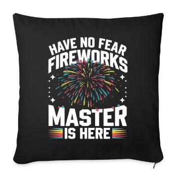 Pyrotechnie Feux d’artifice Pyrotechnie - Housse de coussin décorative 45 x 45 cm - noir - Devant