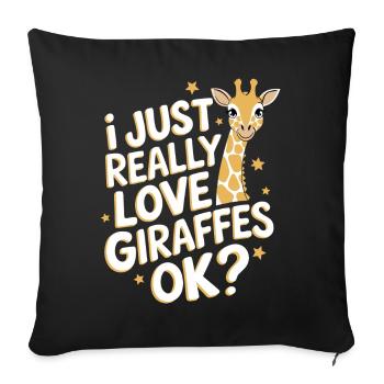 Giraffe Animal Africa Giraffes - Sofa pillowcase 17,3'' x 17,3'' (45 x 45 cm) - black - Front