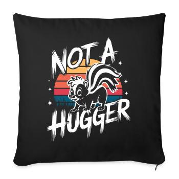 Animaux du zoo de mouffette - Housse de coussin décorative 45 x 45 cm - noir - Devant