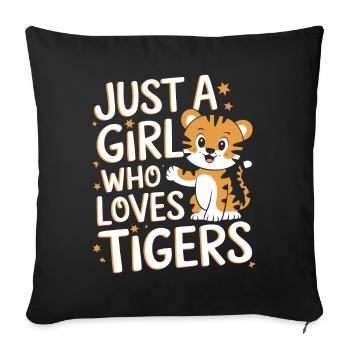 Tiger Animal Zoo Wild Animal - Sofa pillowcase 17,3'' x 17,3'' (45 x 45 cm) - black - Front