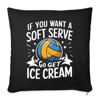 Joueur de volley-ball Joueur de beach-volley S - Housse de coussin décorative 45 x 45 cm - noir - Devant