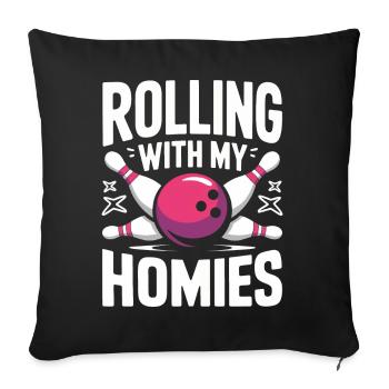Bowling Bowler Pin Ball Bowling Ball - Housse de coussin décorative 45 x 45 cm - noir - Devant
