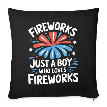 Pyrotechnie Feux d’artifice Pyrotechnie - Housse de coussin décorative 45 x 45 cm - noir - Devant