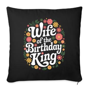 Femme Épouse Partenaire Famille Marié - Housse de coussin décorative 45 x 45 cm - noir - Devant