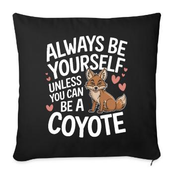 Coyote Animal Drôle - Housse de coussin décorative 45 x 45 cm - noir - Devant