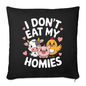 Végétarien Végétalien Végétarien Végétarien - Housse de coussin décorative 45 x 45 cm - noir - Devant