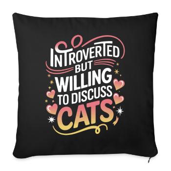 Introverti, antisocial, introverti - Housse de coussin décorative 45 x 45 cm - noir - Devant