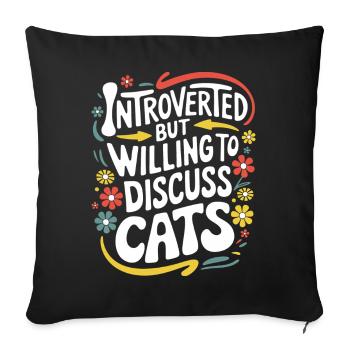 Introverti, antisocial, introverti - Housse de coussin décorative 45 x 45 cm - noir - Devant