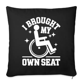 Wheelchair Wheelchair Disabled Humor - Sofa pillowcase 17,3'' x 17,3'' (45 x 45 cm) - black - Front