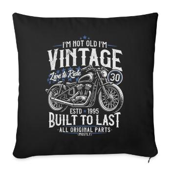 1995 Vintage Born Motorcycle Birthday Gift - Sofa pillowcase 17,3'' x 17,3'' (45 x 45 cm) - black - Front