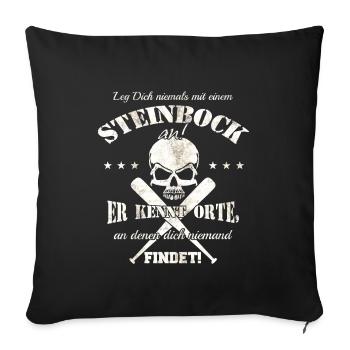 Steinbock - Sofakissenbezug 45 x 45 cm - Schwarz - Vorne