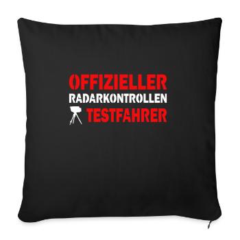 Geblitzt Wurden. Witziges Autofahrer Geschenk - Sofakissenbezug 45 x 45 cm - Schwarz - Vorne