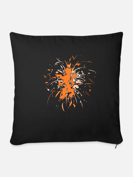 Löwe die Niederlande Feuerwerk 2 - Sofakissenbezug 45 x 45 cm - Schwarz