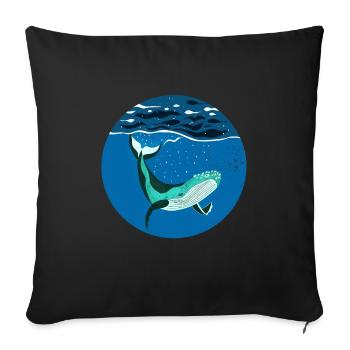 Humpback I humpback whale under water - Sofa pillowcase 17,3'' x 17,3'' (45 x 45 cm) - black - Front