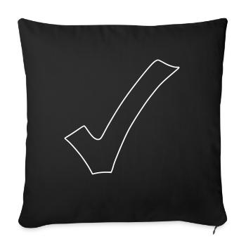 Hook Emoji Sketch Drawing White - Sofa pillowcase 17,3'' x 17,3'' (45 x 45 cm) - black - Front