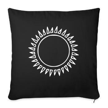 Soleil Dessin Nature Croquis Blanc - Housse de coussin décorative 45 x 45 cm - noir - Devant