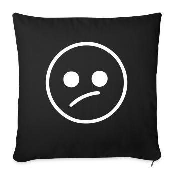 Emoji Skizze traurig weiß - Housse de coussin décorative 45 x 45 cm - noir - Devant