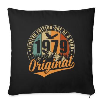1979 Vintage né anniversaire Vintage cadeau - Housse de coussin décorative 45 x 45 cm - noir - Devant