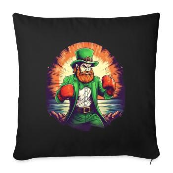 St. Patrick's Day Shamrock Boxes - Sofa pillowcase 17,3'' x 17,3'' (45 x 45 cm) - black - Front