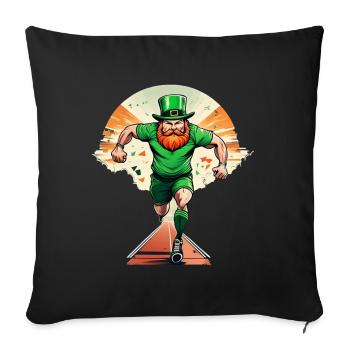 St. Patrick's Day Kleeblatt Laufen - Sofakissenbezug 45 x 45 cm - Schwarz - Vorne